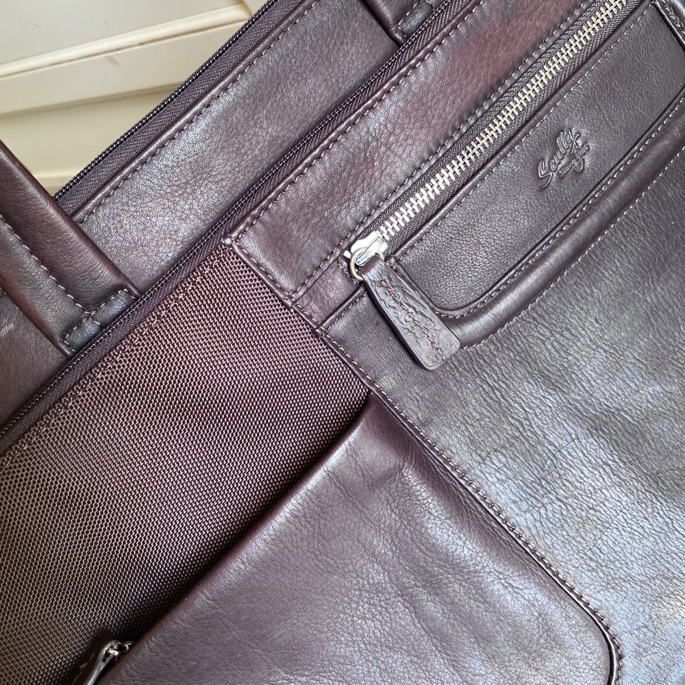 Scully Gusset Chocolate Laptop Briefcase - Picture 10 of 16
